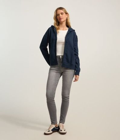 Pantalón Skinny en Jeans con Elastano y Cintura Alta