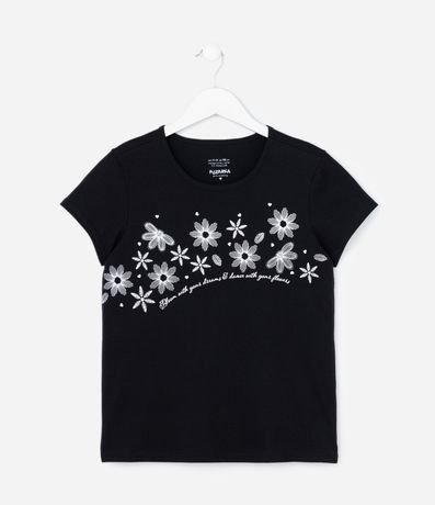 Remera Infantil con Estampa Floral - Talle 5 a 14 años