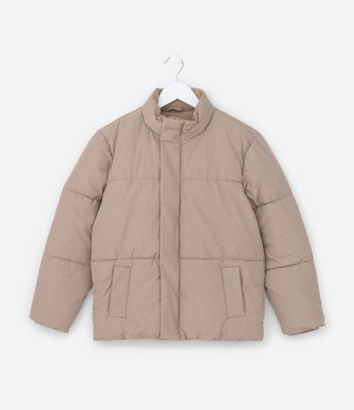 Campera Puffer Infantil Microfibra con Cuello Alto - Talle 5 a 14 años