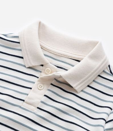 Remera Infantil en Algodón con Cuello Polo y Rayas Hilo Teñido - Talle 1 a 5 años 5