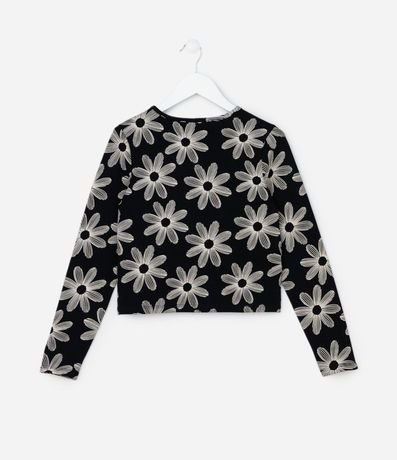 Remera Corta Infantil con Estampa Floral - Talle 5 a 14 años 2