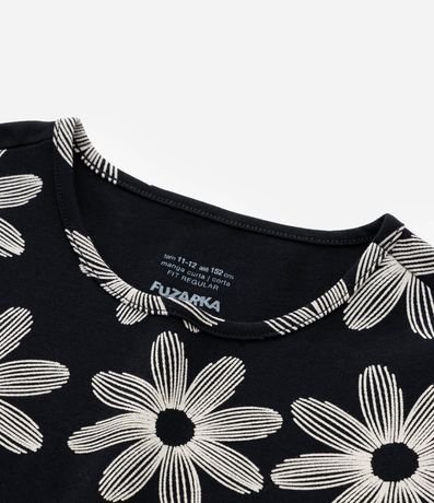 Remera Corta Infantil con Estampa Floral - Talle 5 a 14 años 4