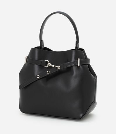 Cartera Bucket Pequena en PU con Detalle de Hebilla 5
