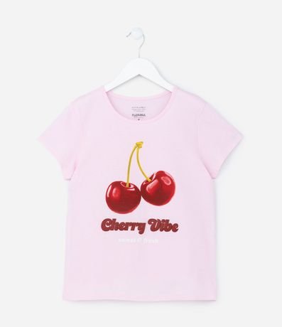 Remera Infantil con Estampa Cerezas - Talle 5 a 14 años