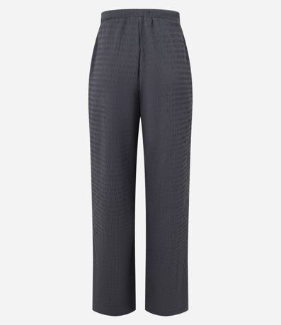 Pantalón Recto con Textura y Cintura Elástica 7