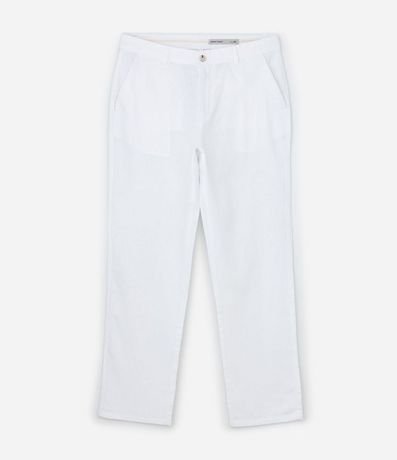 Pantalón Recto en Lino de Sastrería