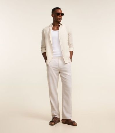 Pantalón Recto en Lino de Sastrería