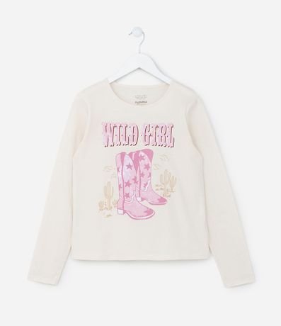 Remera Infantil con Estampa Bota Cowboy - Talle 5 a 14 años