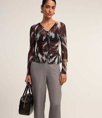 Pantalón Recto en Sastrería con Trancadero en la Cintura 2