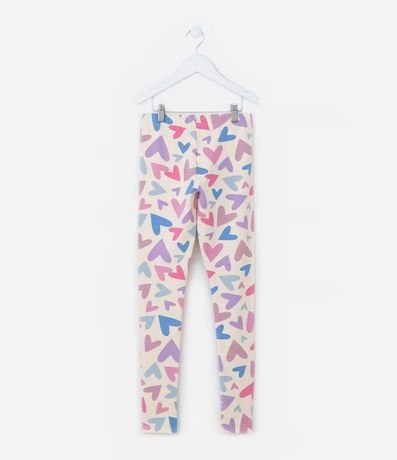 Pantalón Legging Infantil con Estampa de Corazones - Talle 5 a 14 años 2