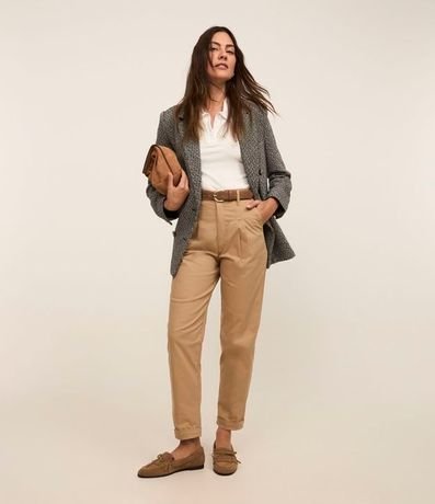 Pantalón Mom Jeans con Pliegues