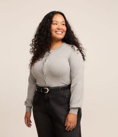 Cardigan Corto en Punto Curve & Plus Size