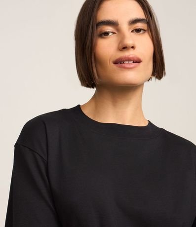 Blusa en Algodón Pima con Cuello Redondo 4