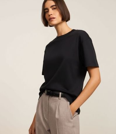 Blusa en Algodón Pima con Cuello Redondo 4