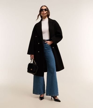 Saco Oversized en Polivelour con Traspase y Botones 2