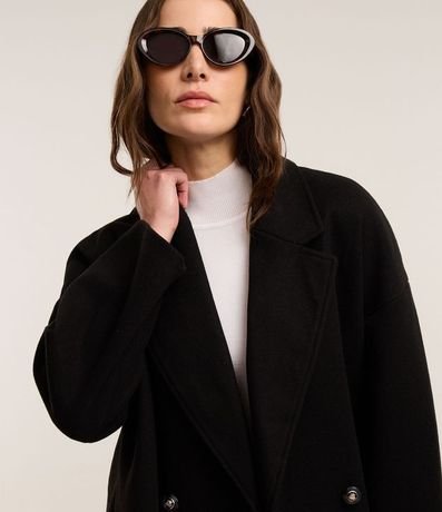 Saco Oversized en Polivelour con Traspase y Botones 3