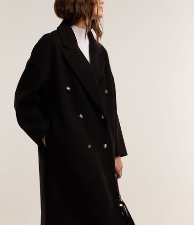 Saco Oversized en Polivelour con Traspase y Botones 4