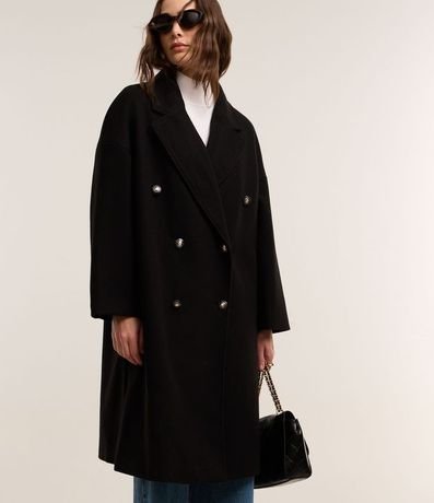 Saco Oversized en Polivelour con Traspase y Botones 5