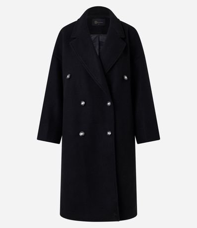 Saco Oversized en Polivelour con Traspase y Botones 6