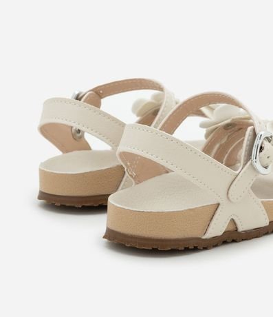Sandalia Infantil de Tiras con Flores Aplicadas - Talle 20 a 27 2