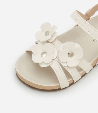 Sandalia Infantil de Tiras con Flores Aplicadas - Talle 20 a 27 4