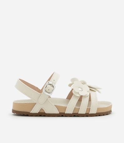 Sandalia Infantil de Tiras con Flores Aplicadas - Talle 20 a 27 5