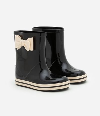 Bota de Lluvia con Lazo y Suela Contrastante - Talle 21/22 al 27/28