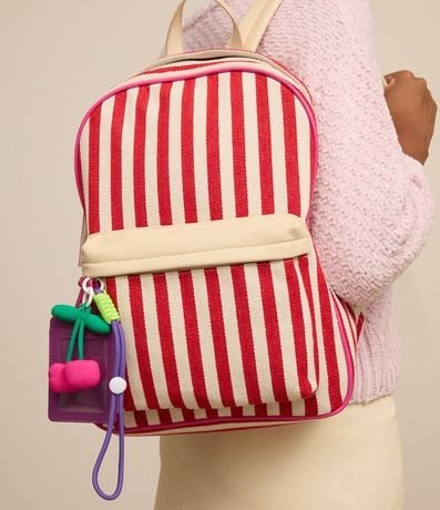 Porta Carnet con Cordón y Cereza en Tejido