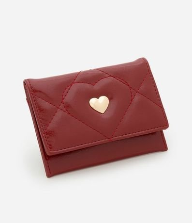 Billetera Sobre Pequeña en PU con Textura Capitoneada y Corazón
