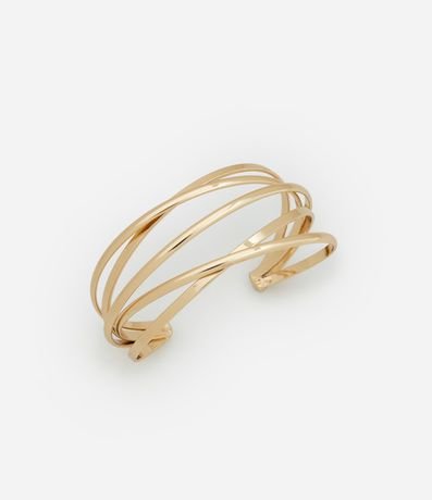 Pulsera Rígida con Tiras Finas de Alambre