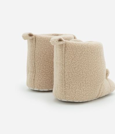 Bota Infantil en Fleece con Estampa Cara de Oso - Talle 0 a 12 meses 2