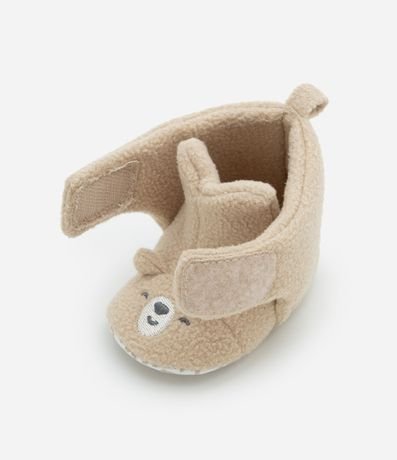 Bota Infantil en Fleece con Estampa Cara de Oso - Talle 0 a 12 meses 3