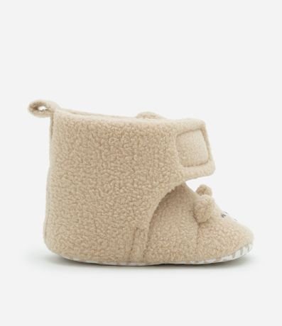 Bota Infantil en Fleece con Estampa Cara de Oso - Talle 0 a 12 meses 5