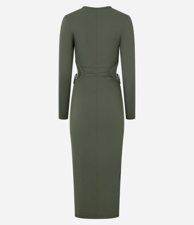 Vestido New Midi en Rib con Aberturas Laterales Con Lazo 6