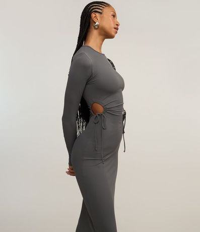 Vestido New Midi en Rib con Aberturas Laterales Con Lazo 3