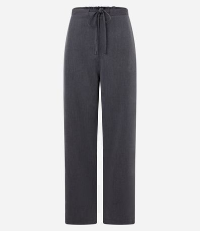 Pantalón Recto Sastrería con Lazo en la Cintura y Estampa Raya de Tiza 5