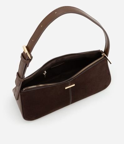 Cartera Baguette Pequeña con Recortes y Efecto Gamuza 4