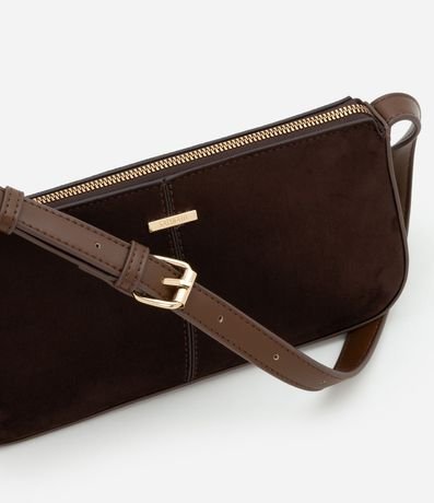 Cartera Baguette Pequeña con Recortes y Efecto Gamuza 6