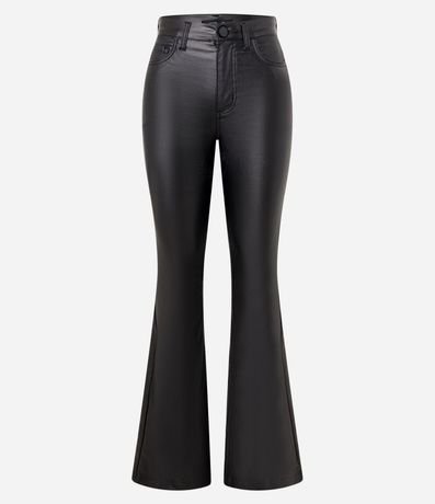 Pantalón Bootcut en Sarga Resinada con Cintura Mediana 7