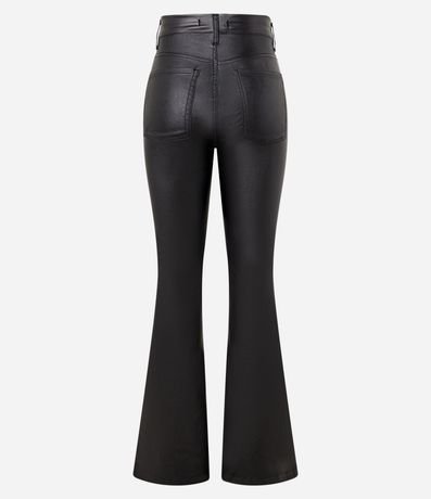 Pantalón Bootcut en Sarga Resinada con Cintura Mediana 8