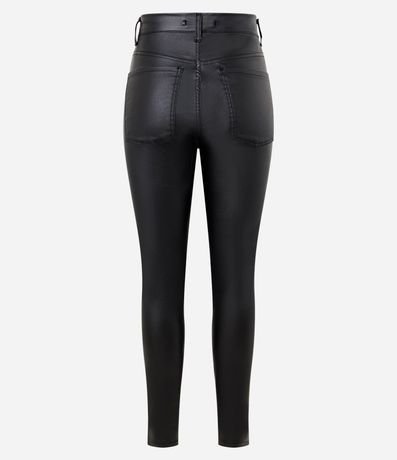 Pantalón Skinny en Sarga Resinada con Cintura Mediana 6