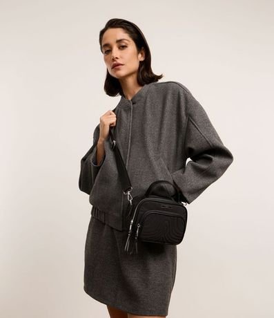 Cartera Camera Bag Pequeña con Textura en Capitoneada 8