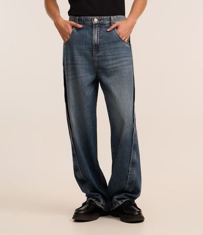 Pantalón Super Baggy en Jeans con Costura Lateral Deslocada 2