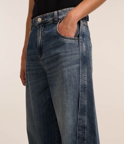 Pantalón Super Baggy en Jeans con Costura Lateral Deslocada 3