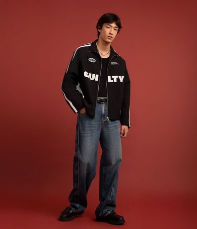 Pantalón Super Baggy en Jeans con Costura Lateral Deslocada 4