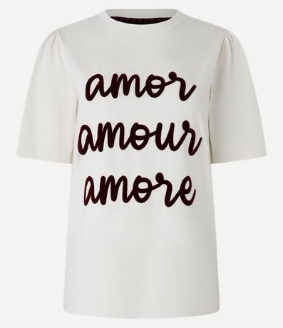 Remera Slim con Estampa Amor Amour Amore 5