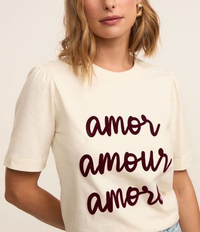 Remera Slim con Estampa Amor Amour Amore 4