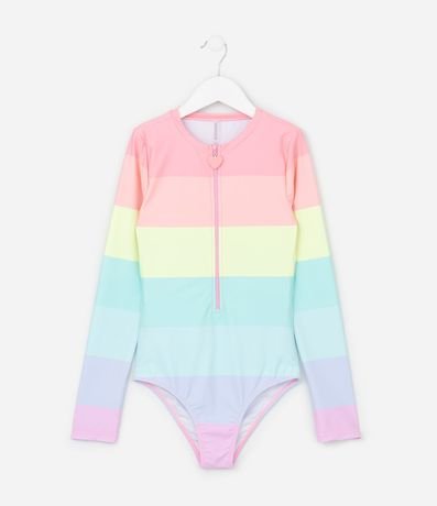 Malla Infantil en Microfibra con Estampa de Bloques de color - Talle 2 a 14 años