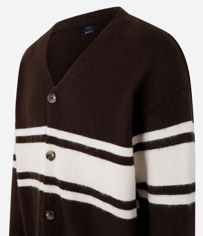 Cardigan Boxy en Punto con Rayas 4