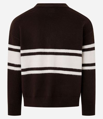 Cardigan Boxy en Punto con Rayas 5